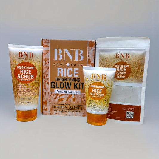 BNB Rice Extract Bright & Glow Kit – 3 in 1 Whitening, Brightening & Glow Facial for Girls and Women Smart Whitening Kit