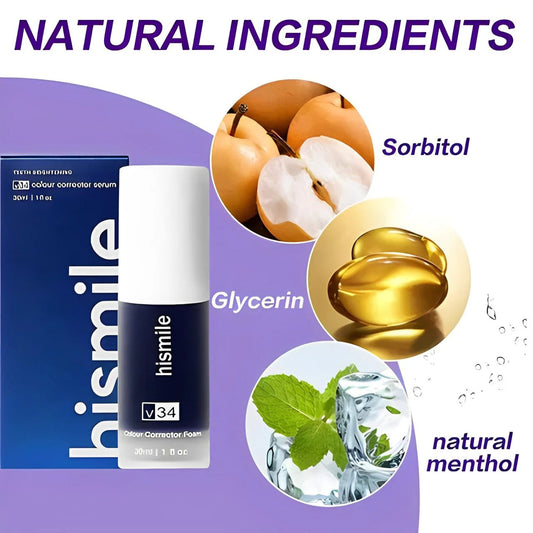 Hismile v34 Color Corrector Serum | HIGH QUALITY | Instant Teeth Brightening Solution | 30ml Smart Teeth Brightener